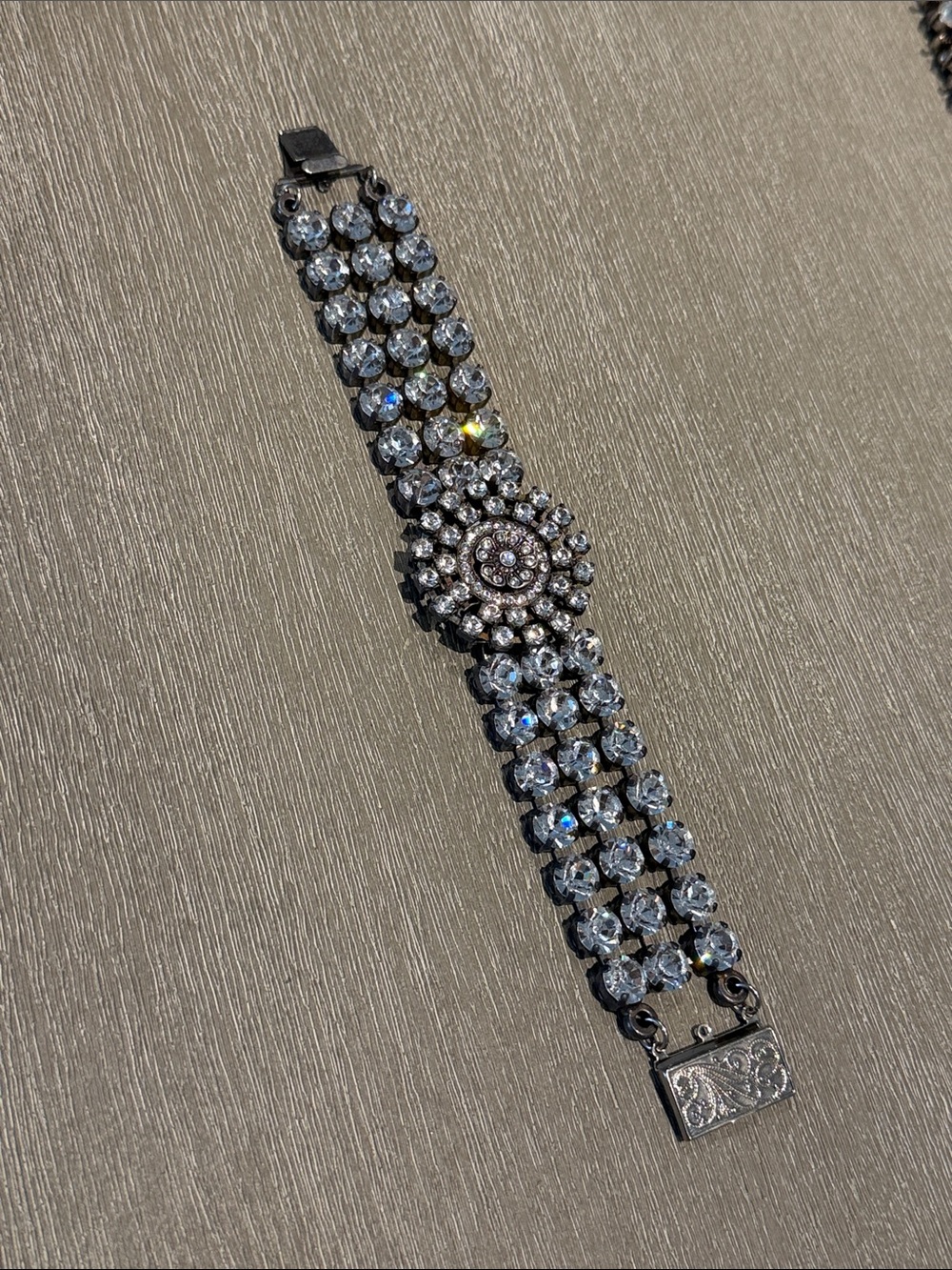 Multi-Row Vintage Bracelet with Cubic Zirconia - Unbranded